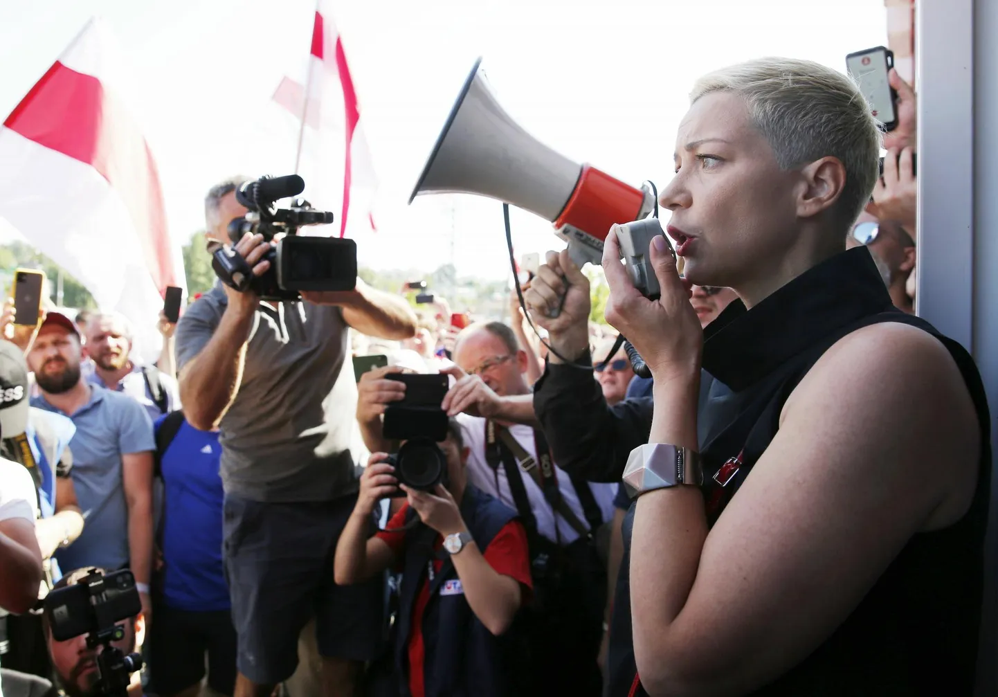 Maria Kalesnikava 2020. aasta augustis režiimivastastel meeleavaldustel Minskis.