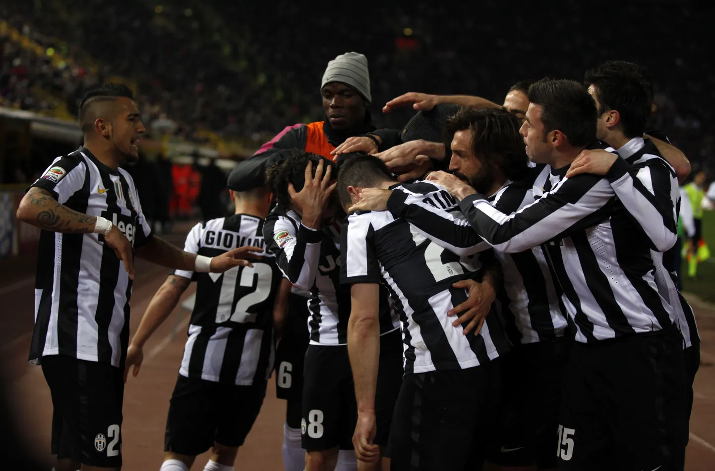 Torino Juventuse mängijad võitu tähistamas