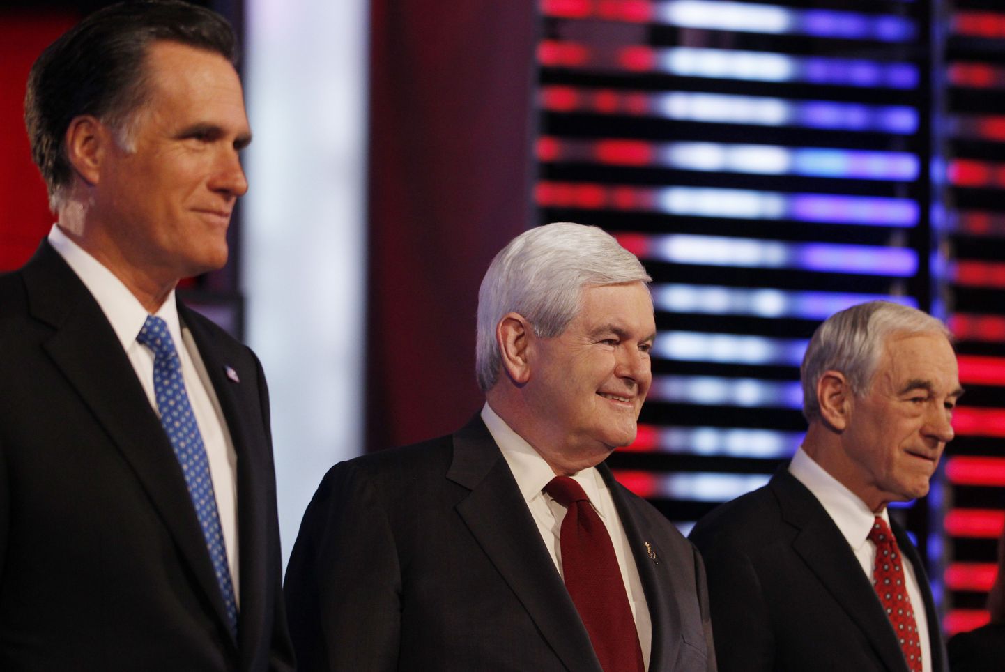 Vabariiklaste kandidaadid USA presidendirallil: Mitt Romney, Newt Gingrich ja Ron Paul.