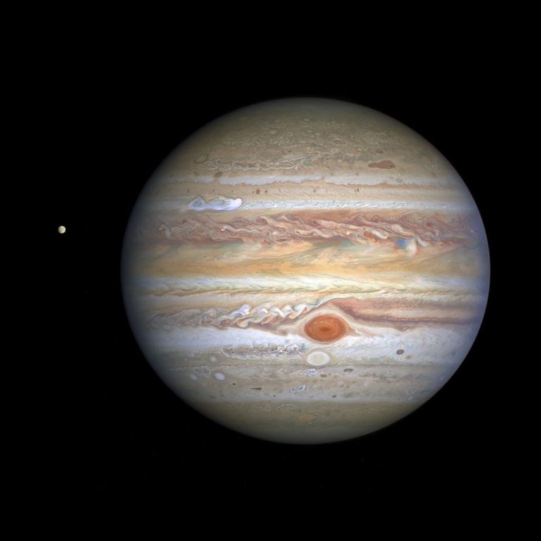 NASA Hubble'i kosmoseteleskoobi pilt Jupiterist ja tema Europa kuust