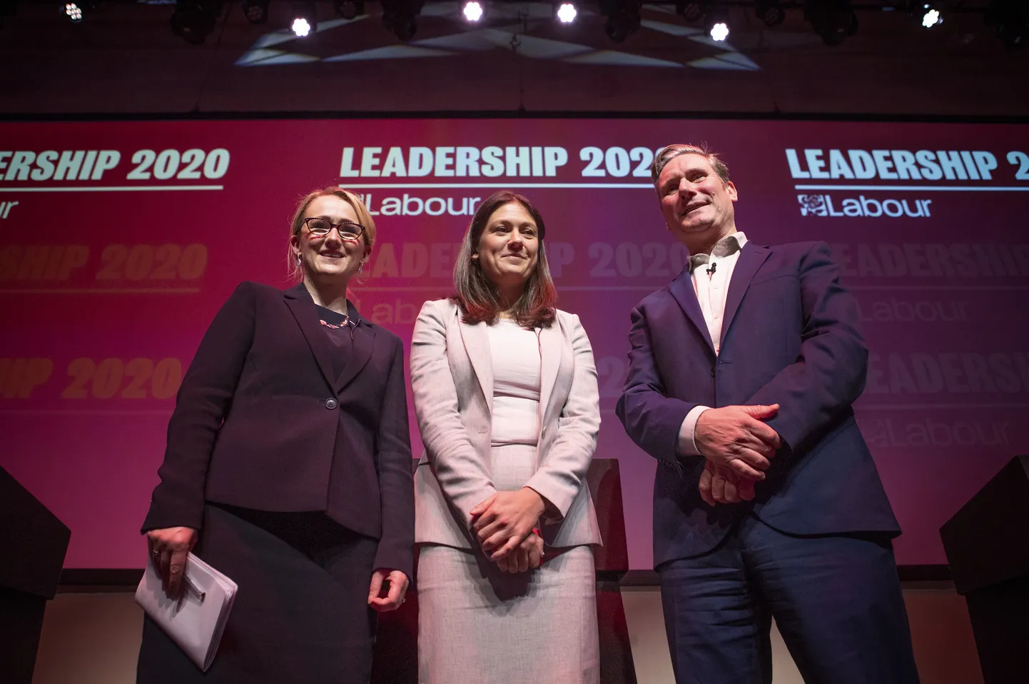 Briti leiboristide juhi kohale kandideerima jäänud Rebecca Long-Bailey, Lisa Nandy ja Keir Starmer.