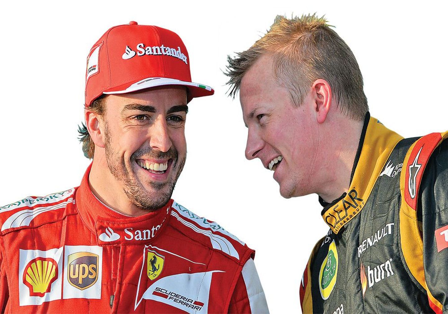 Именитые гонщики «Формулы-1» Фернандо Алонсо (слева) и Кими Райкконен — пока еще друзья.