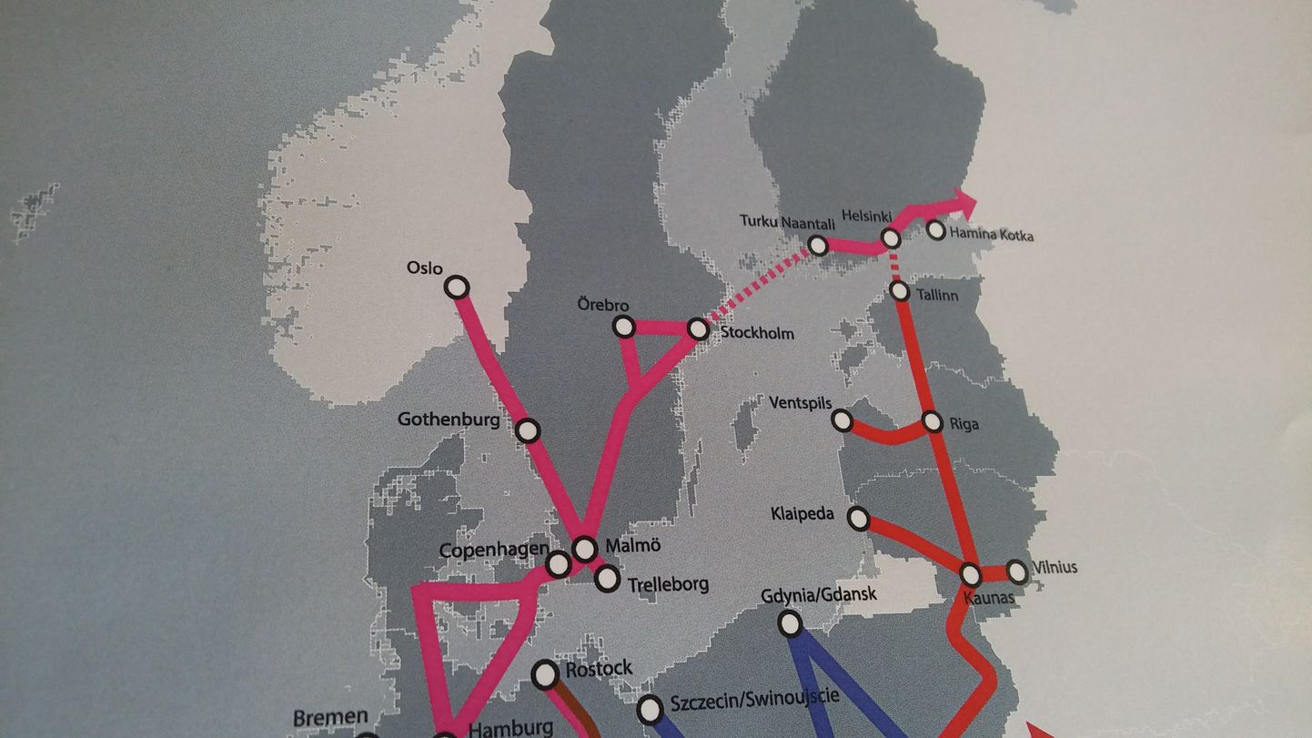 Rail Balticu lõik üle-euroopaliste transpordivõrgustike kaardil