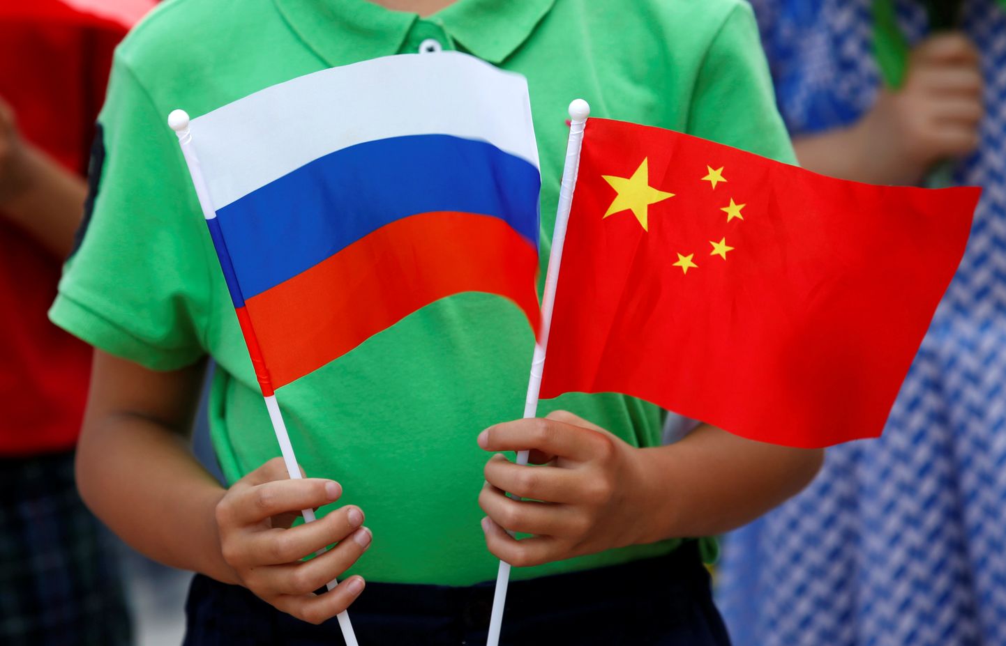 Venemaa ja Hiina lipp.