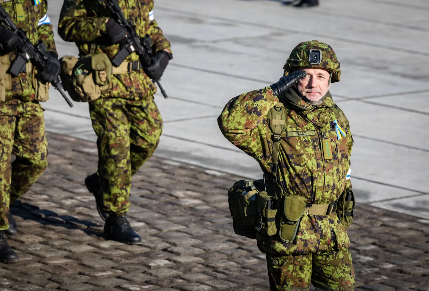 Julgeolekuekspert Ilmar Raag Eesti kaitseväe paraadil Tallinnas Vabaduse väljakul.