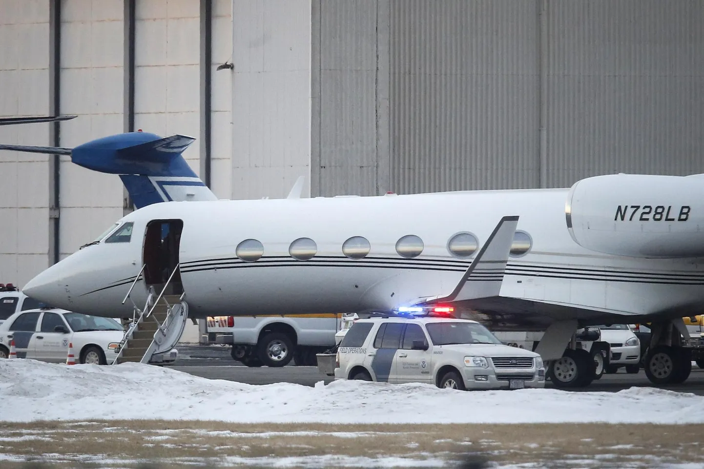 Justin Bieberile kuuluv lennuk Teterboro lennujaamas New Jersey osariigis (USA).