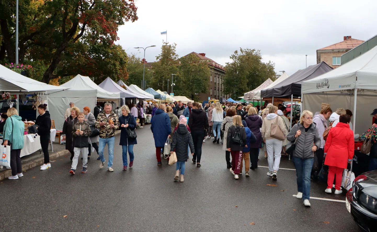 Jõhvi mihklilaadal on kesklinn kauplejate ja ostlejate päralt.