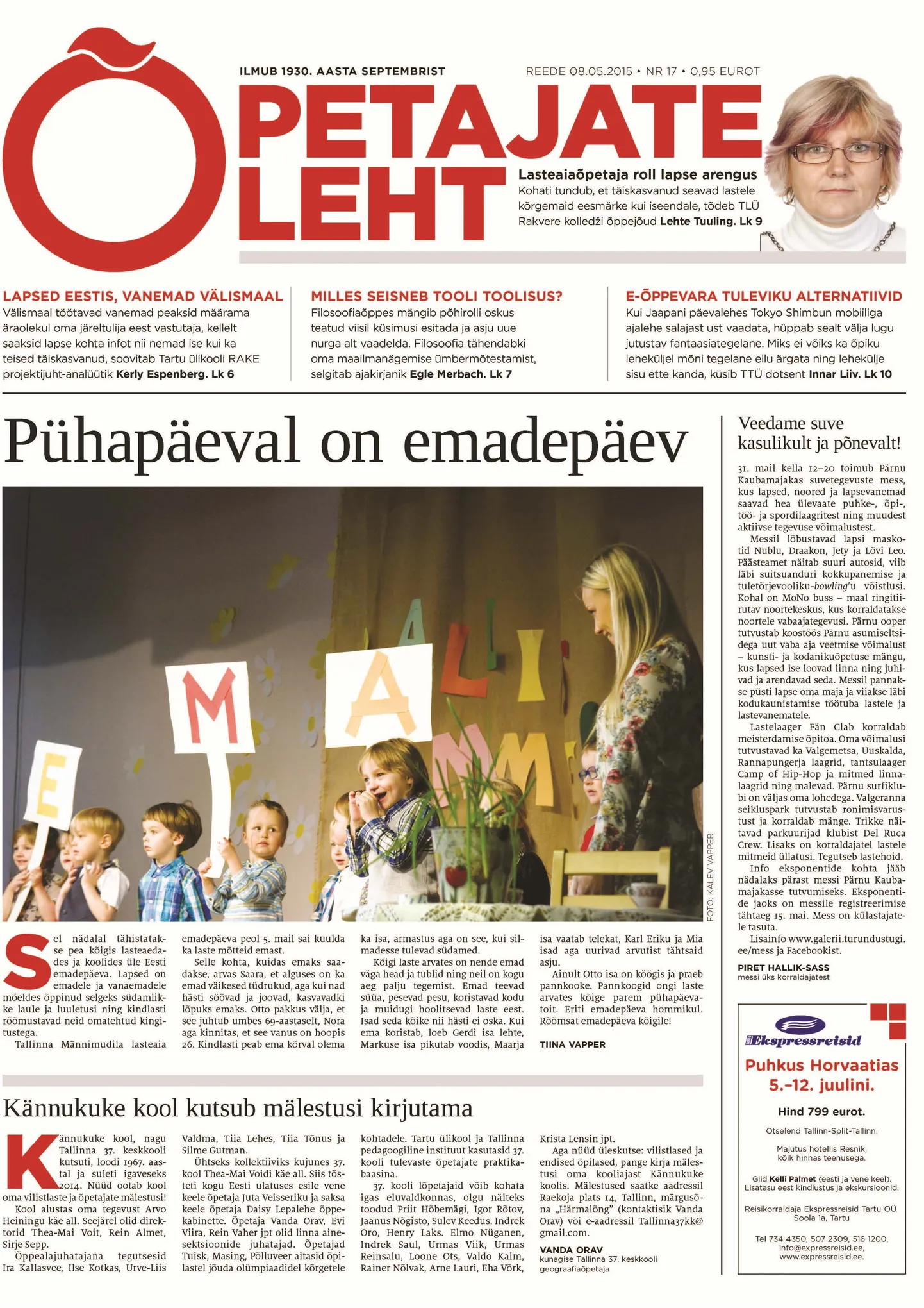 Õpetajate Leht 8. mail 2015