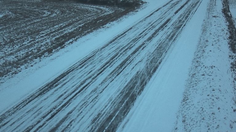 Paimvere teekaamera pilt Pärnu-Lihula maanteelt Lääneranna vallas kell 9.40.