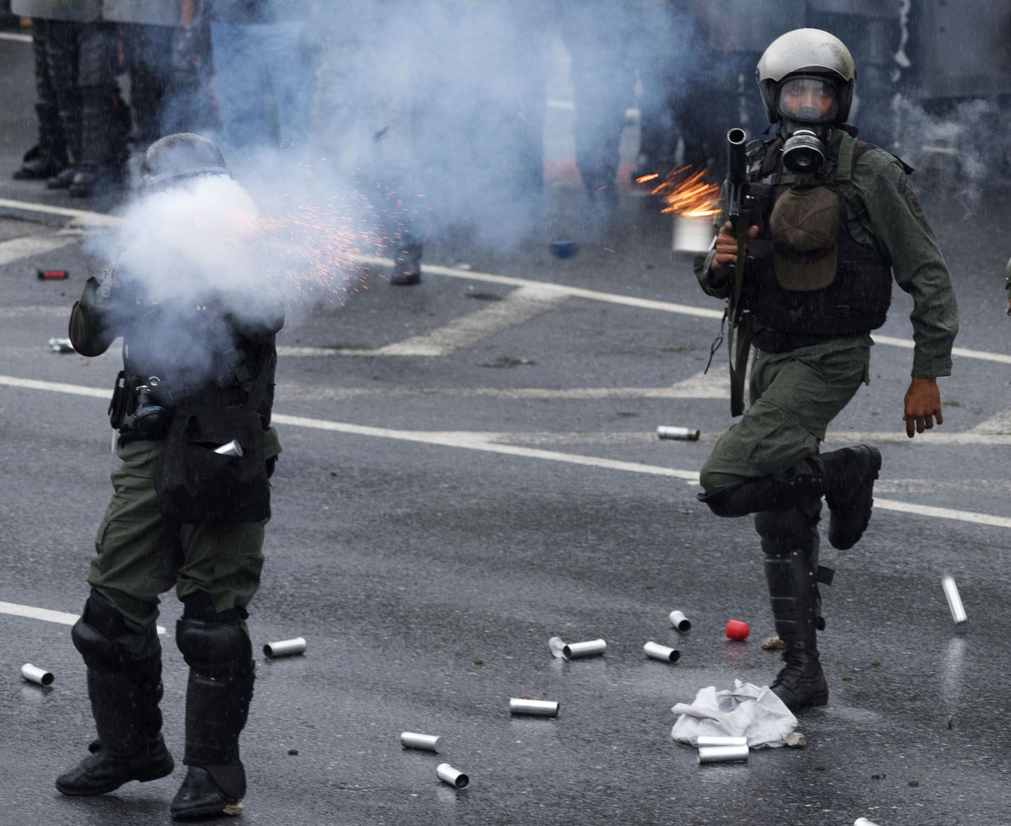 Meeleavaldajate ja julgeolekujõudude vastasseis eile Caracases.