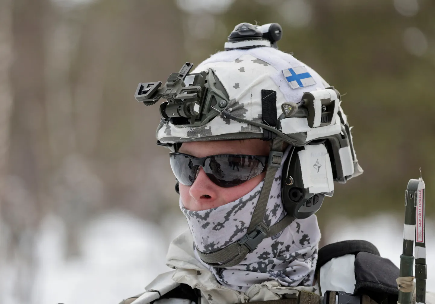 Soome sõdur NATO õppustel Hetta lähistel 5. märtsil 2024.