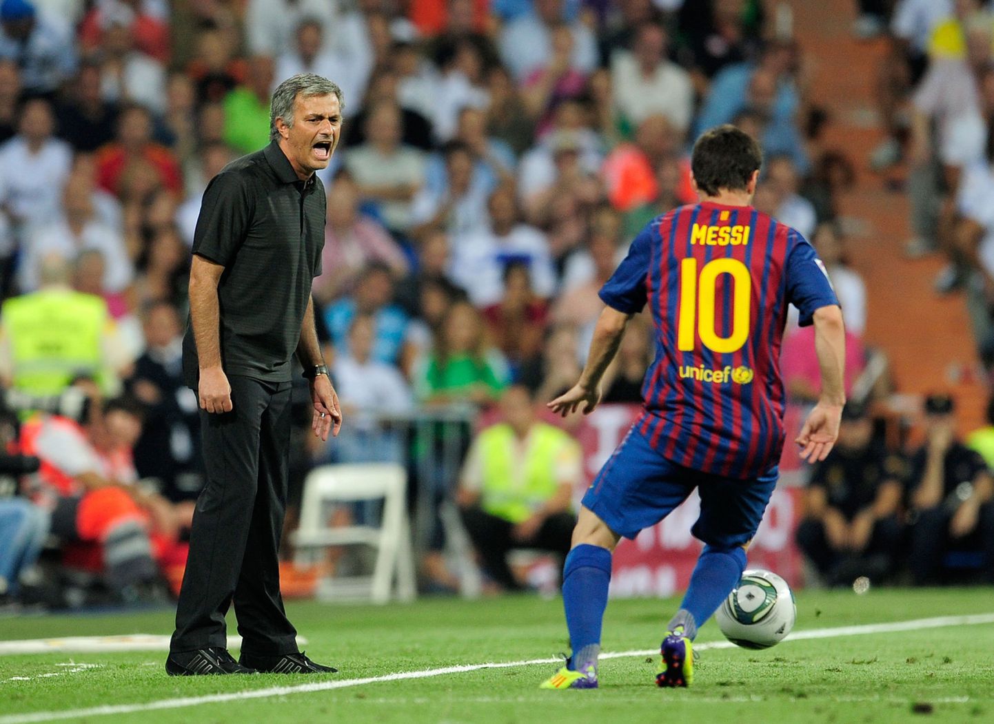 Jose Mourinho ja Lionel Messi.