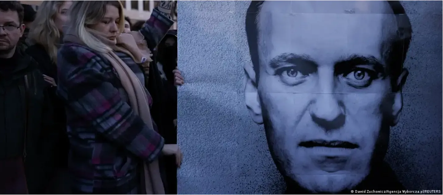 Акция памяти Алексея Навального в Варшаве