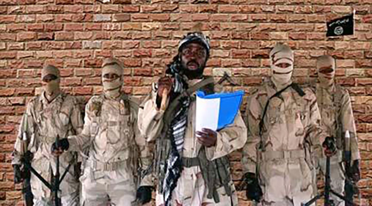 Kaader jaanuaris levinud Boko Harami videost, milles üks rühmituse juhtidest Abubakar Shekau peab kõnet.