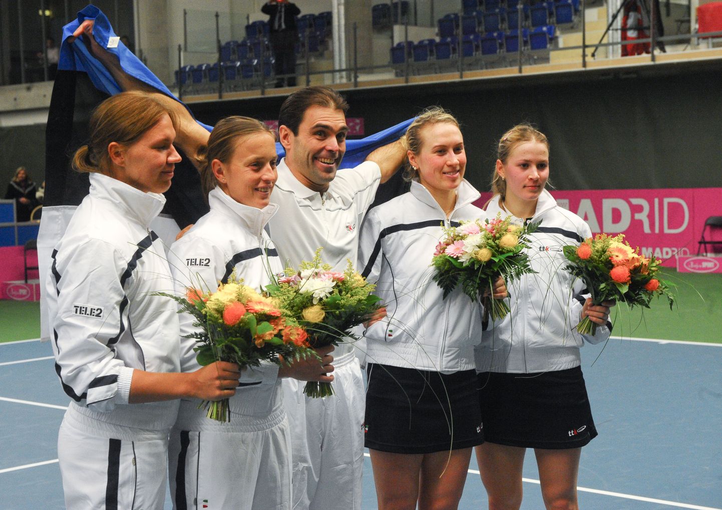 Сборная Эстонии по теннису после победы в Таллинне над сборной Аргентины.