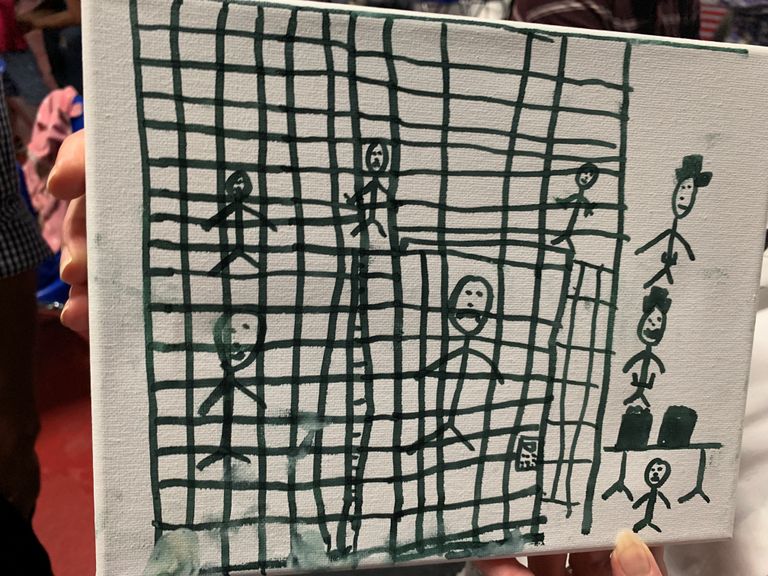 Imigrantu aizturēšanas centrā dzīvojoša bērna zīmējums