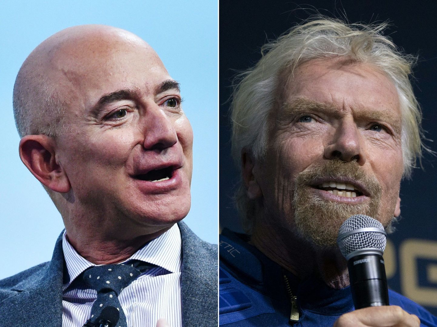 Interneta tirdzniecības lieluzņēmuma "Amazon" dibinātājs Džefs Bezoss, britu miljardieris Ričards Brensons.