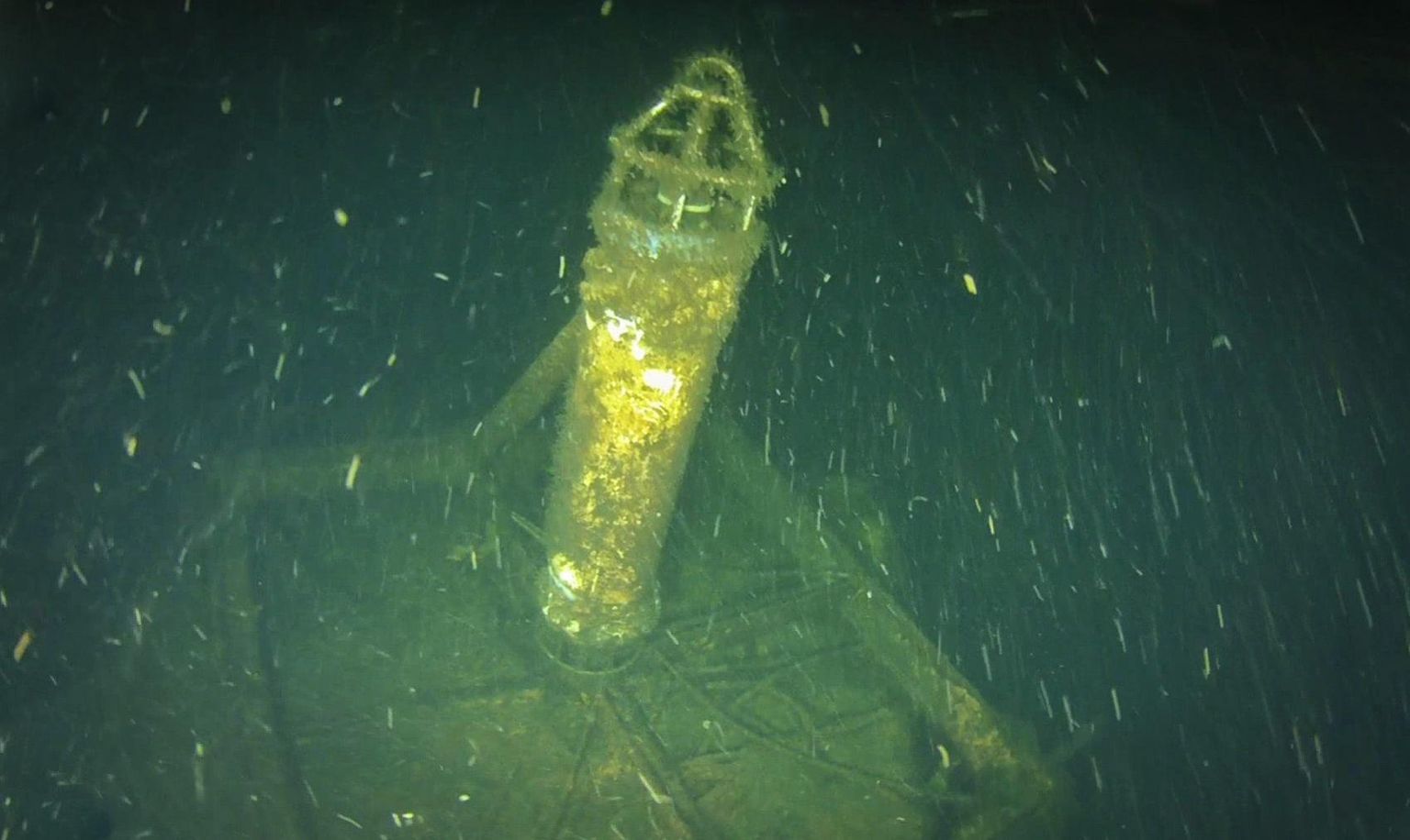 Underwater beacon next to the wreck of MS Estonia.