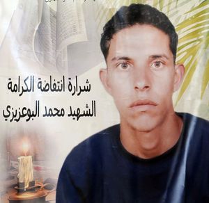 Mohamed Bouazizi pildiga plakat.