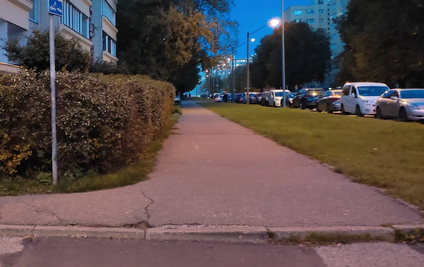Высокий бордюр на улице Коорти.