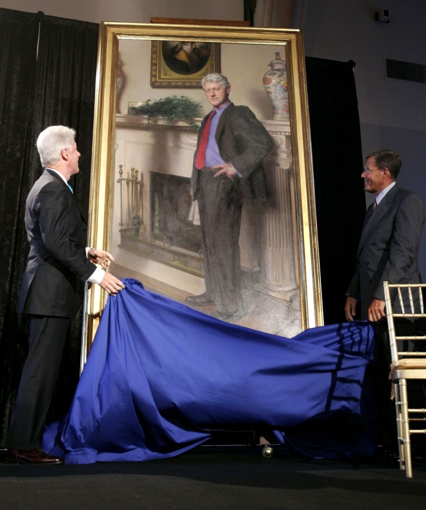 Portreemaal USA ekspresidendist Bill Clintonist