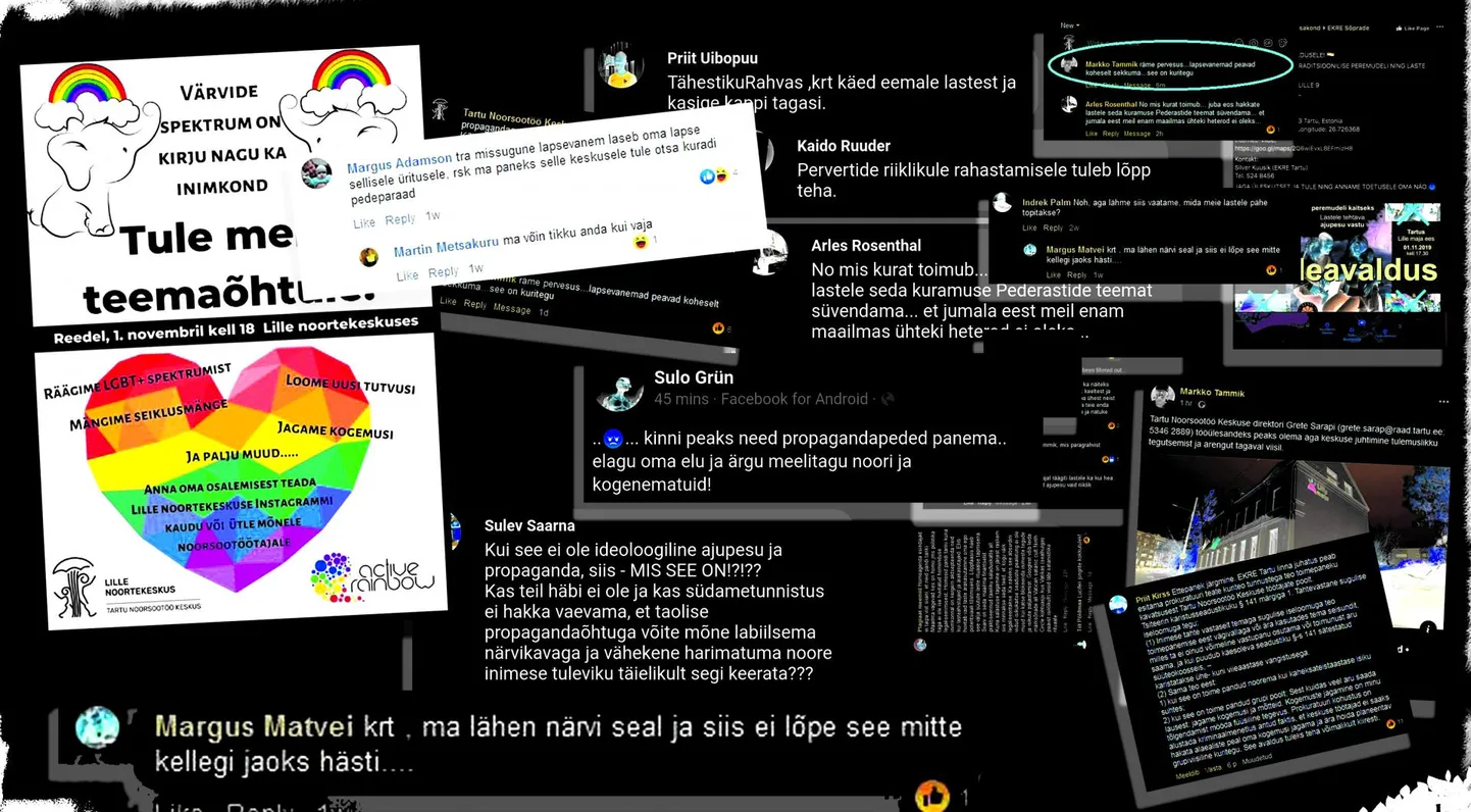 Näiteid kommentaaridest, millega LGBT aruteluõhtut korraldavaid noorsootöötajaid sotsiaalmeedias viimastel nädalatel on kostitatud.