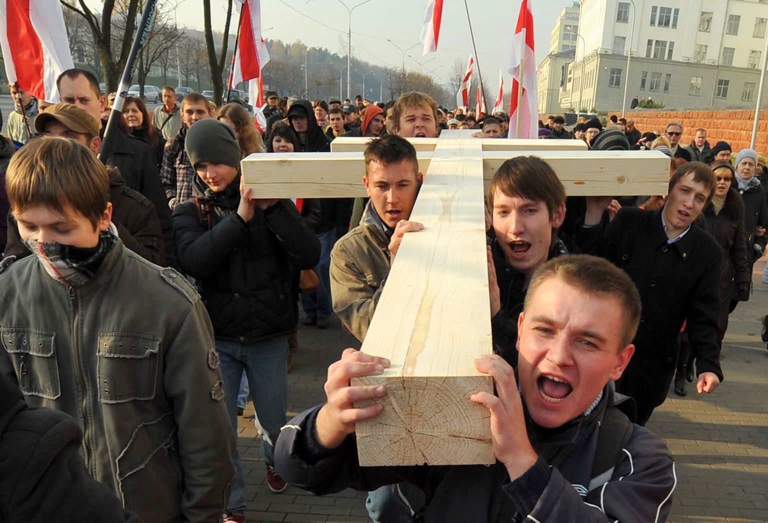 Valgevene opositsioon meeleavaldusel.