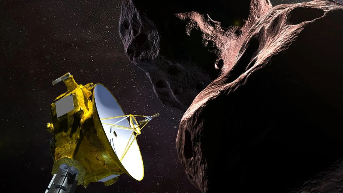 Kunstniku kujutus NASA kosmosesondist Ultima Thulet uurimas.