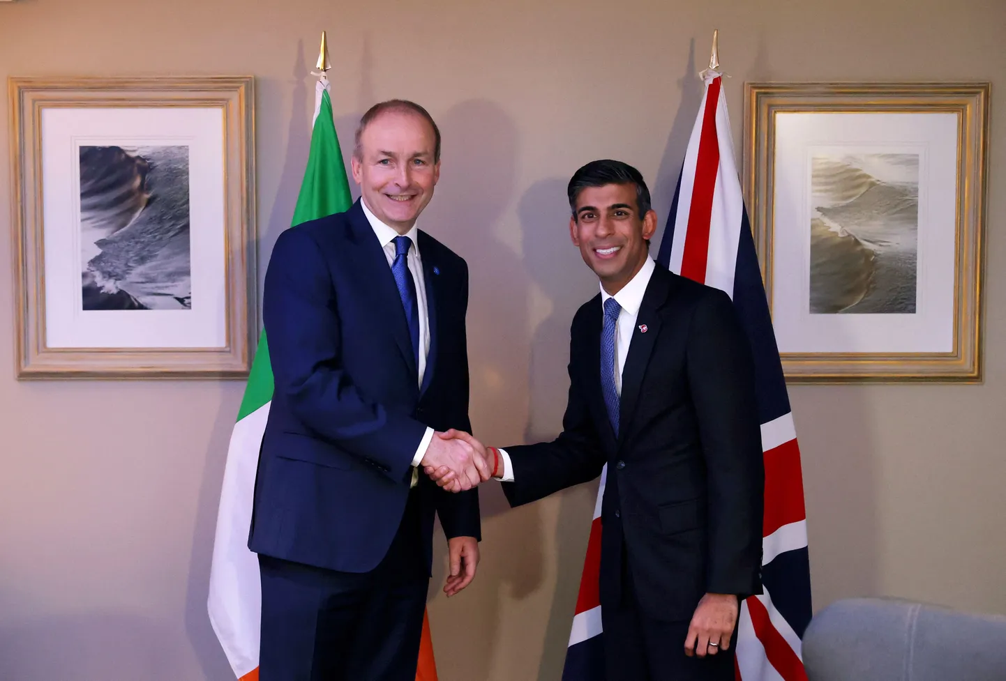 Iiri peaminister Micheál Martin ja tema Briti kolleeg Rishi Sunak.