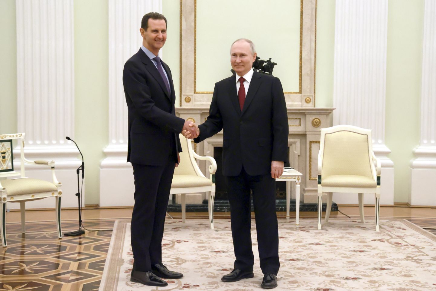 Süüria president Bashar al-Assad kohtumisel oma Vene ametivenna Vladimir Putiniga 15. märtsil Moskvas.