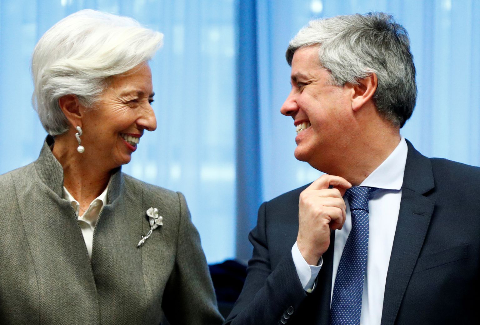 Euroopa Keskpanga president Christine Lagarde ja Eurogrupi juht, Portugali rahandusminister Mario Centeno.