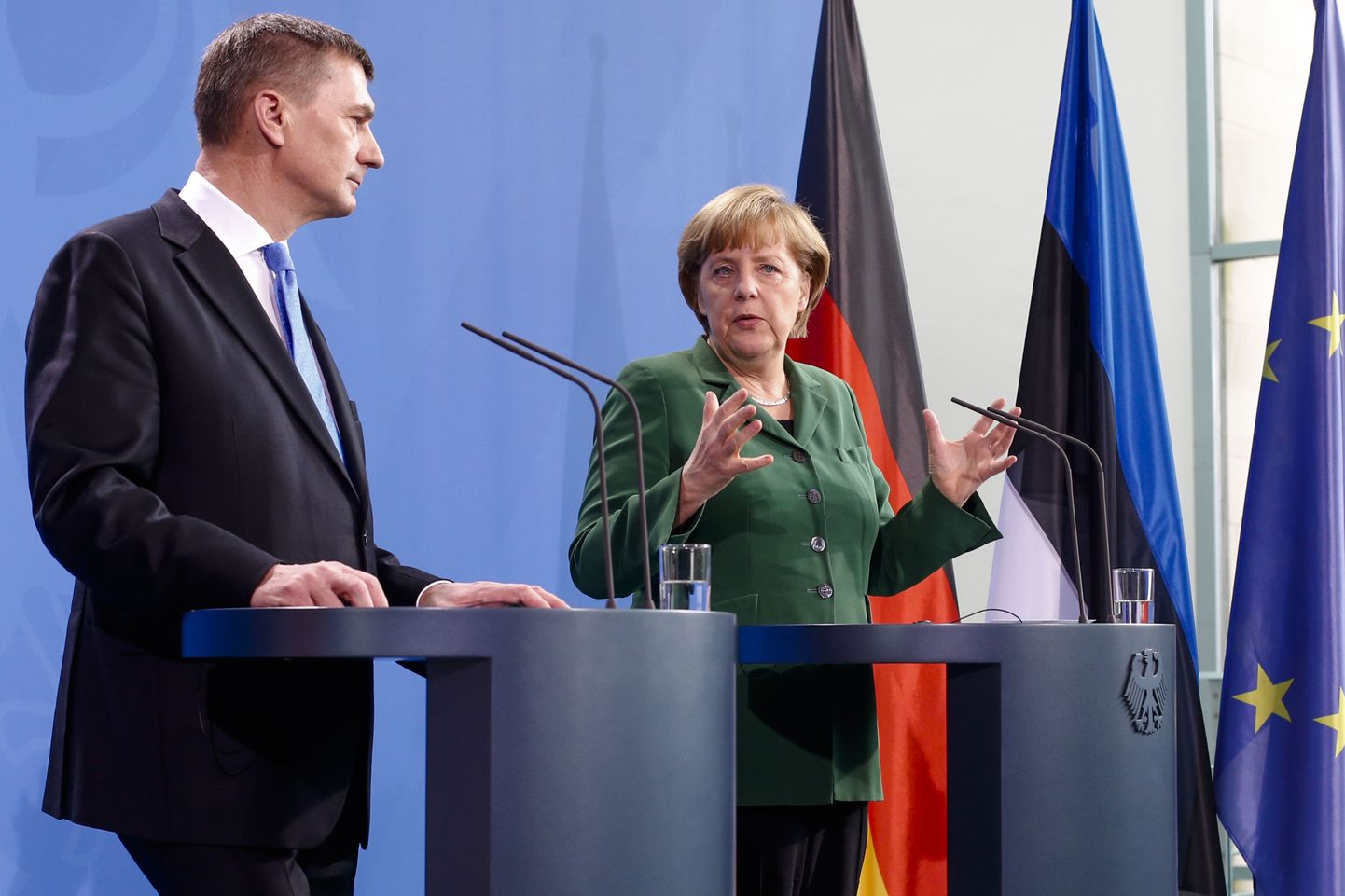 Saksa kantsler Angela Merkel ja Eesti peaminister Andrus Ansip.