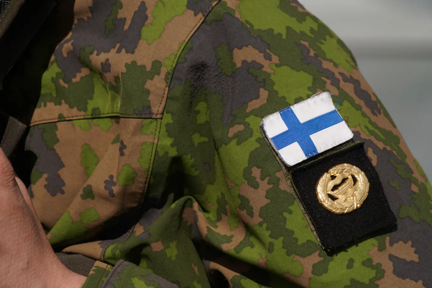 Флаг Финляндии на военной форме.