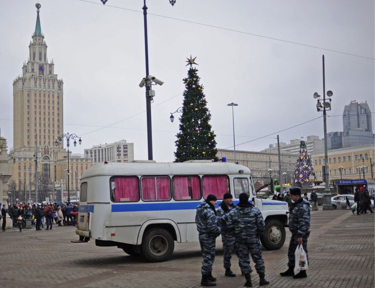 Politseinikud Moskva Komsomolskaja väljakul 2013. aastal. Foto: Sergei Bobjlev/ITAR-TASS/SCANPIX