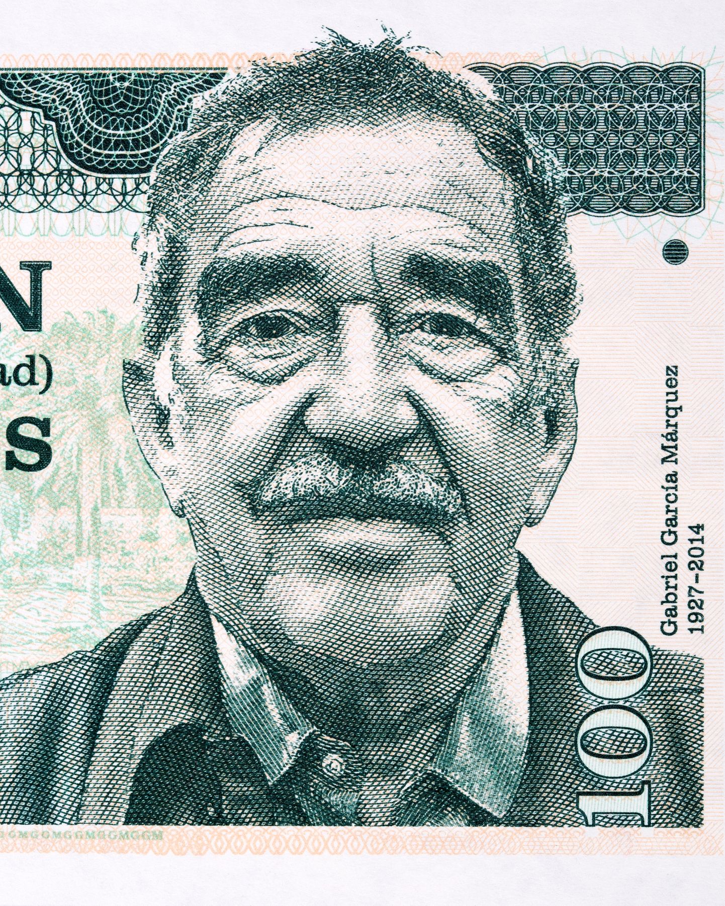 Gabriel García Márqueze näopilt rahatähel.