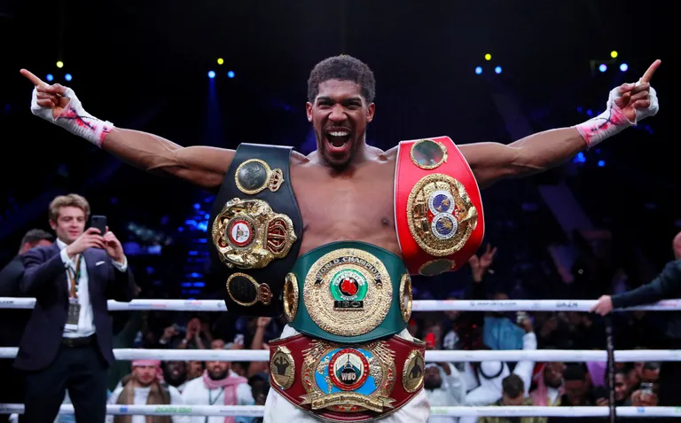 Poksi maailmameister Anthony Joshua pärast Andy Ruizi alistamist mullu detsembris.