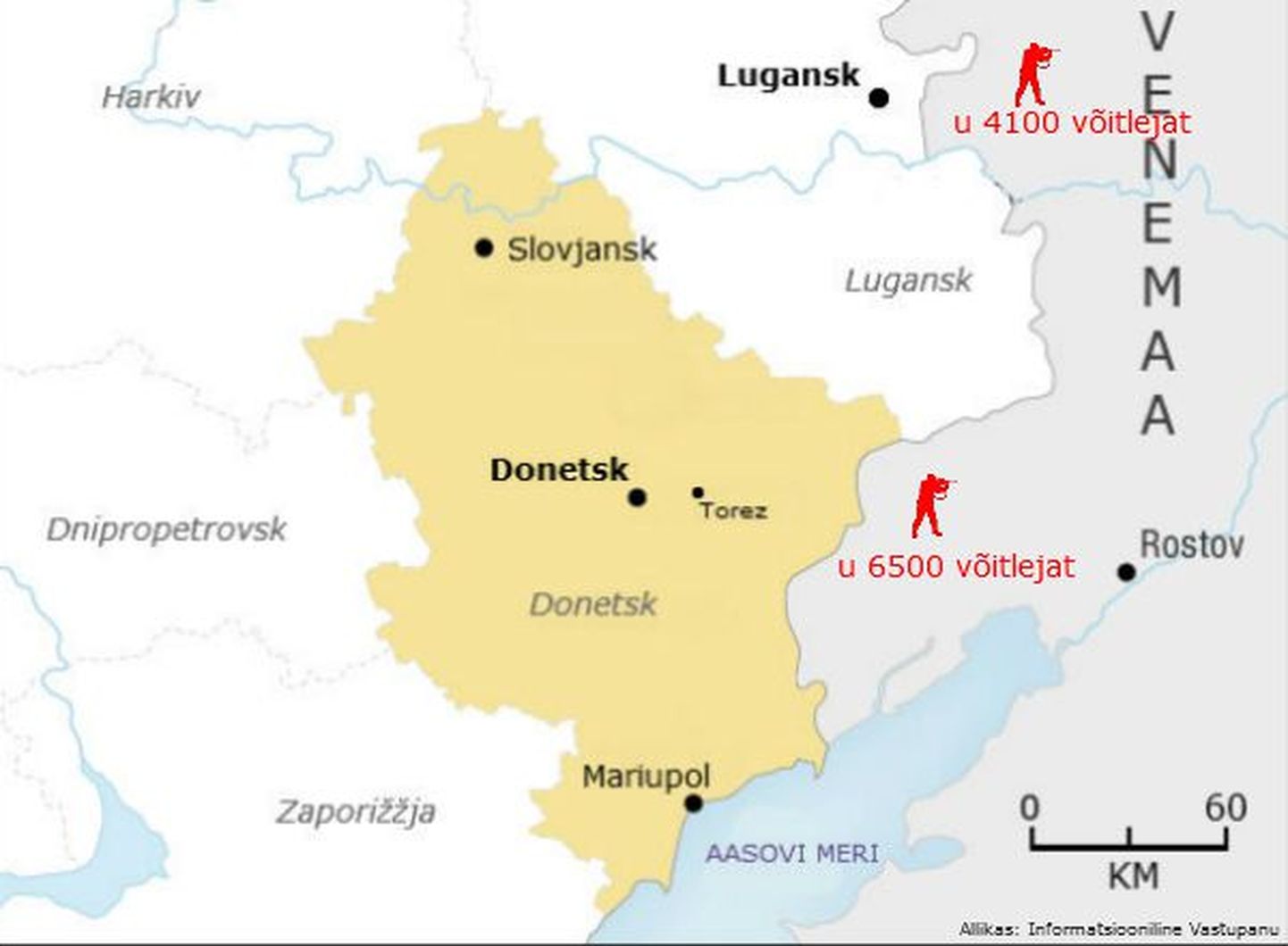 Vene väeüksused Ukraina piiril.
