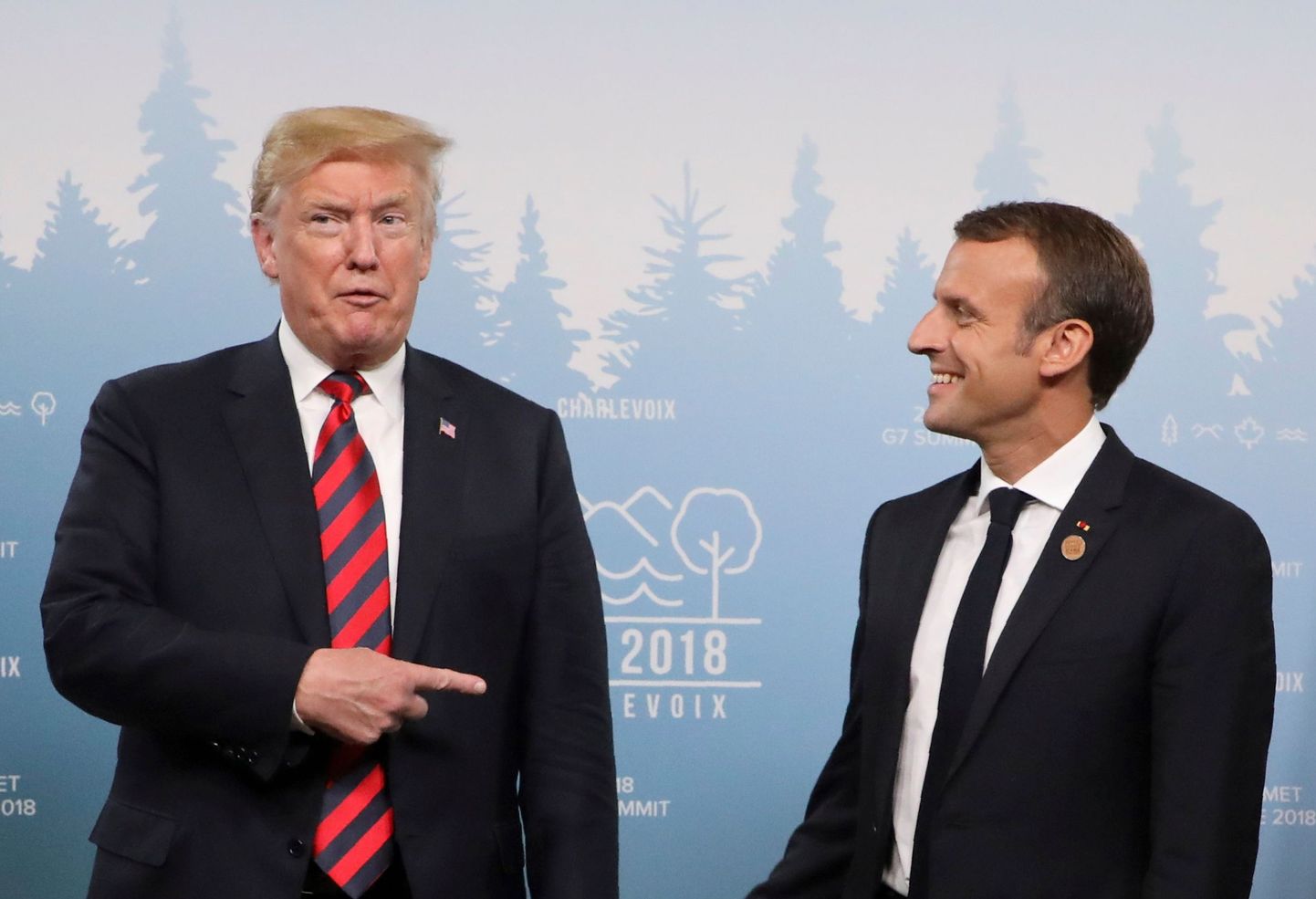 Donald Trumpi ja Emmanuel Macroni kohtumine.