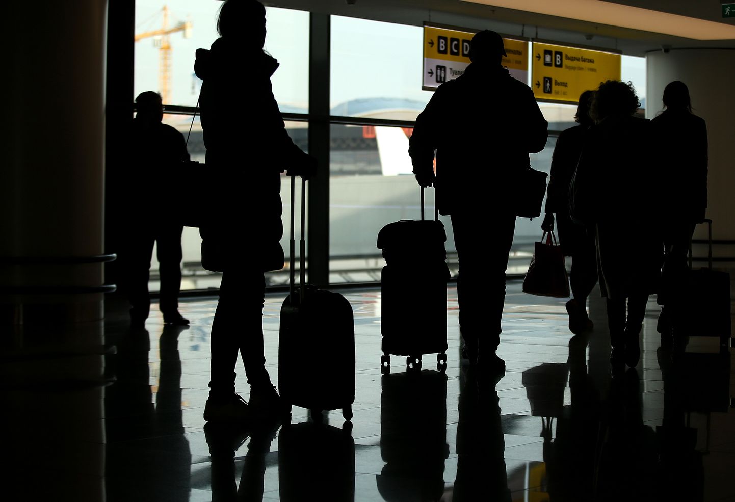 Пассажиры в аэропорту "Пулково".