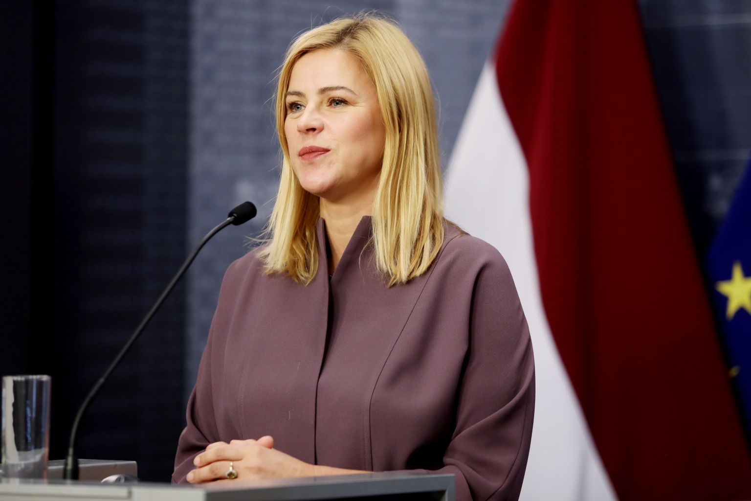 Ministru prezidente Evika Siliņa piedalās preses konferencē pēc Ministru kabineta sēdes.