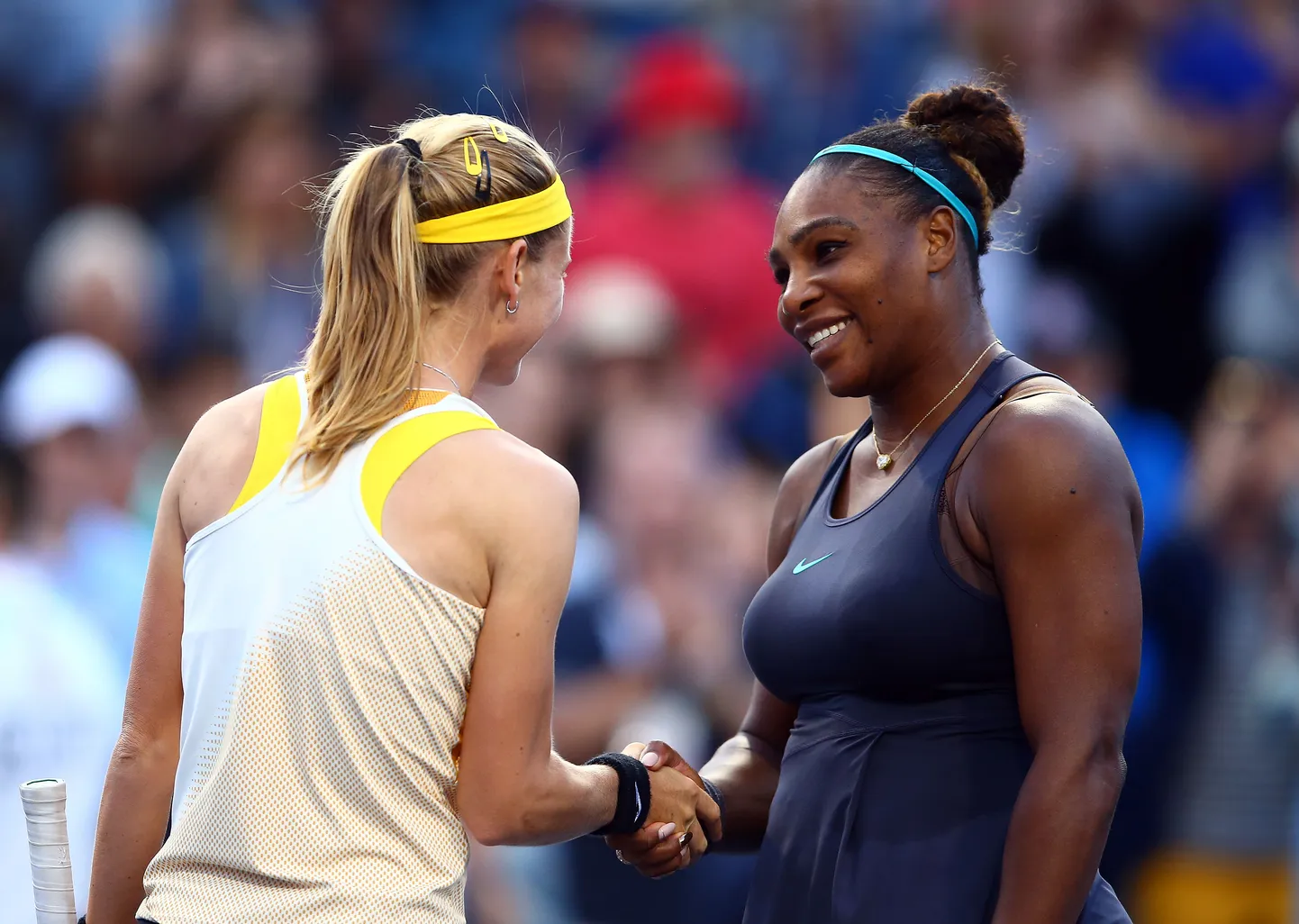 Marie Bouzkova ja Serena Williams pärast kohtumist.