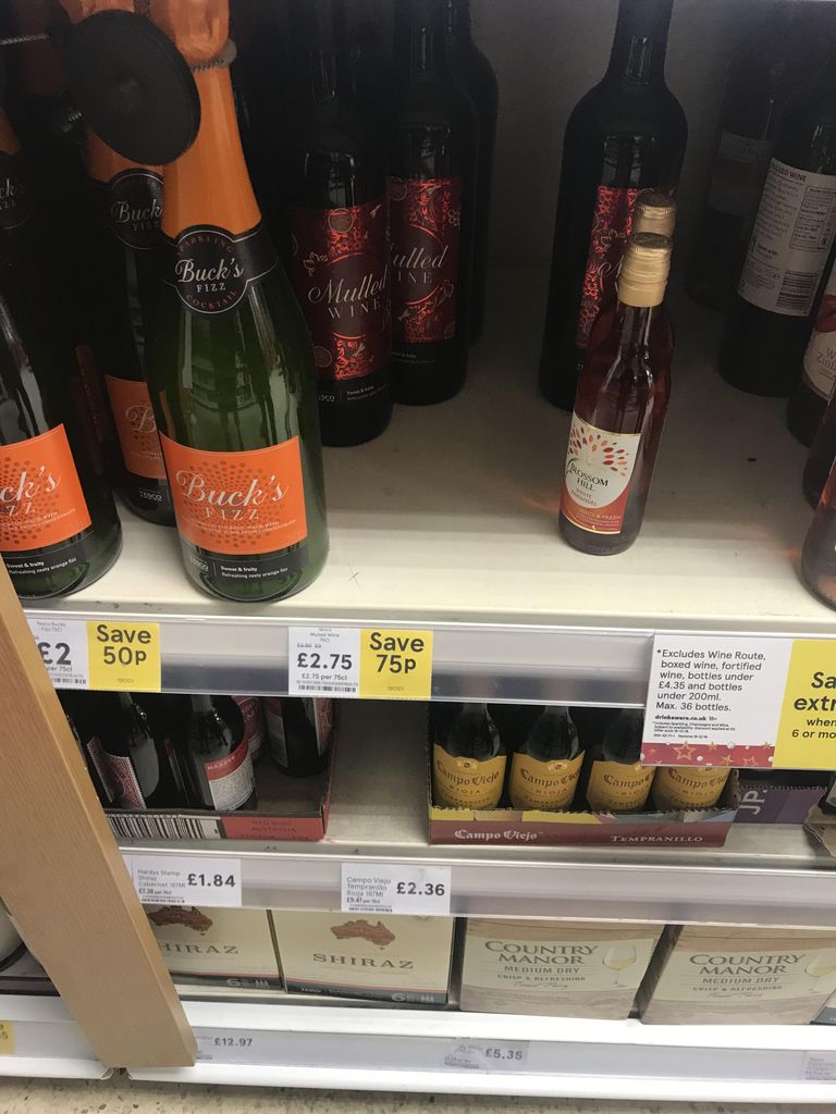 Veinijookide ja glögi hind Londoni kesklinnas. 2018. aasta lõpp.