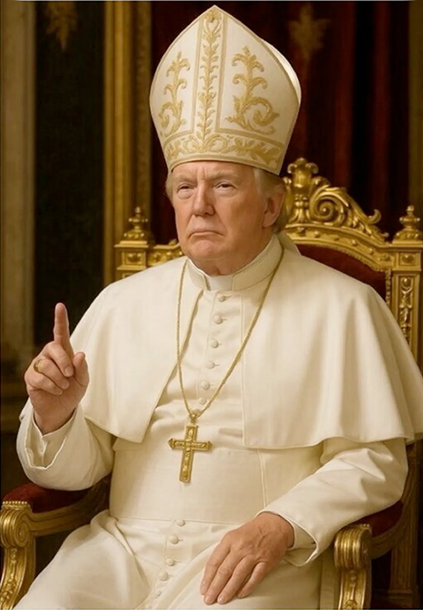 Tehisintellekti loodud pilt USA presidendist Donald Trumpist paavstina.