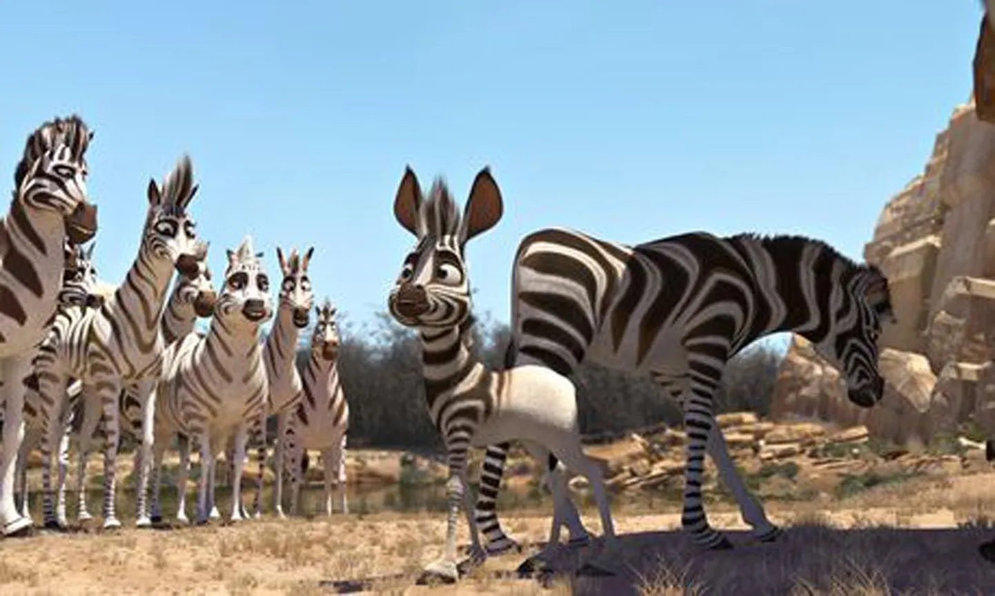 Eestikeelses animafilmis „Khumba“ asub kodukarja poolt hüljatud pooltriibuline sebra eluohtlikule teekonnale, et auga oma triibud välja teenida.