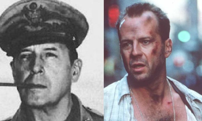 Bruce Willis (paremal) ja USA kindral Douglas MacArthur