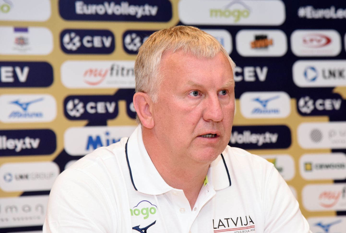 Latvijas vīriešu izlases galvenais treneris Avo Kēls piedalās Latvijas volejbola izlases preses konferencē pirms Eiropas Volejbola konfederācijas (CEV) Eiropas Zelta līgas spēlēm.