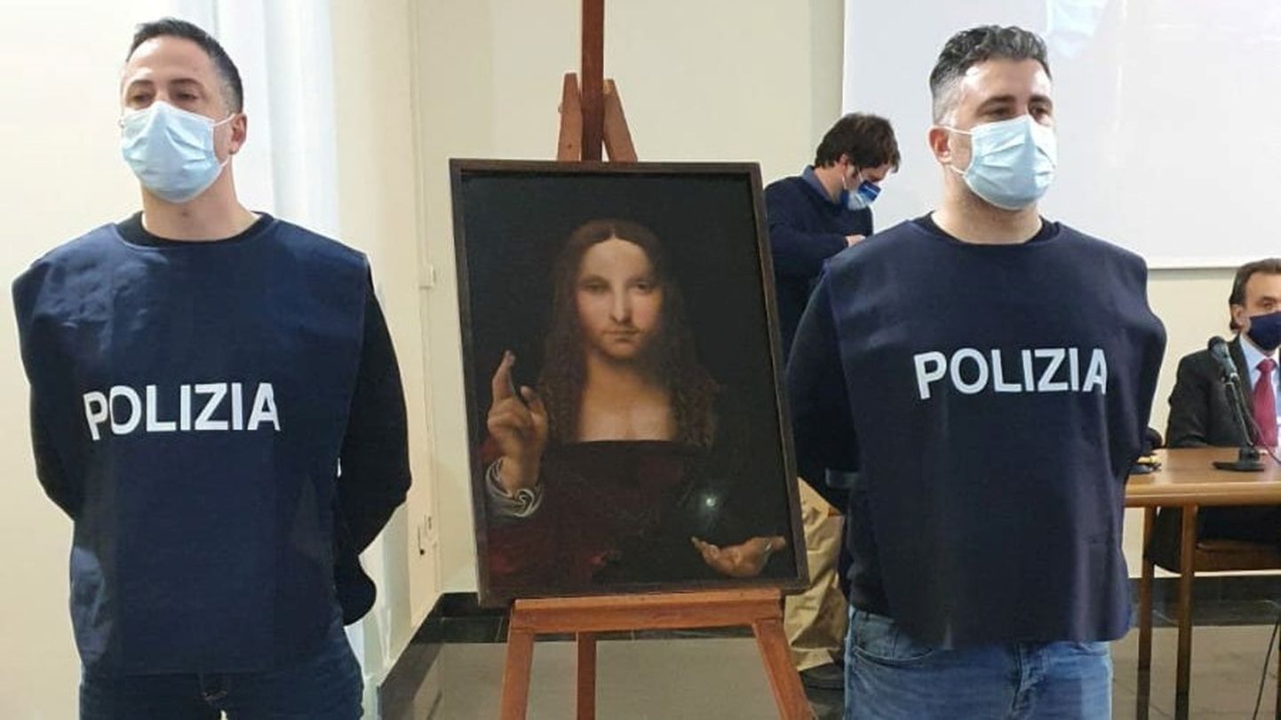 Itaalia politseinikud Leonardo da Vinci maali «Salvator Mundi» 500 aasta vanuse koopiaga.