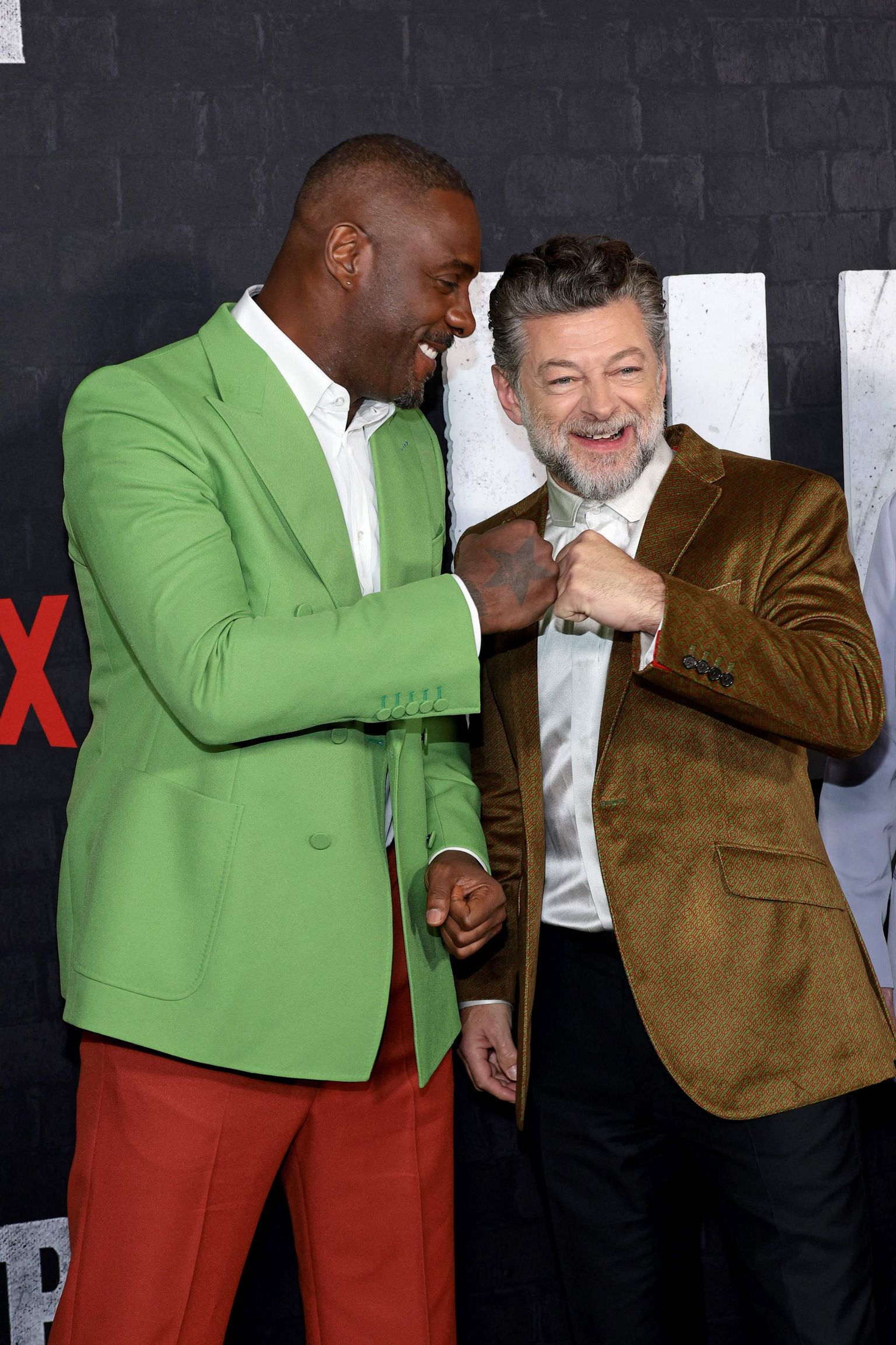 Filmi «Luther: The Fallen Sun» staarid Idris Elba ja Andy Serkis filmi esilinastusel New Yorgis.