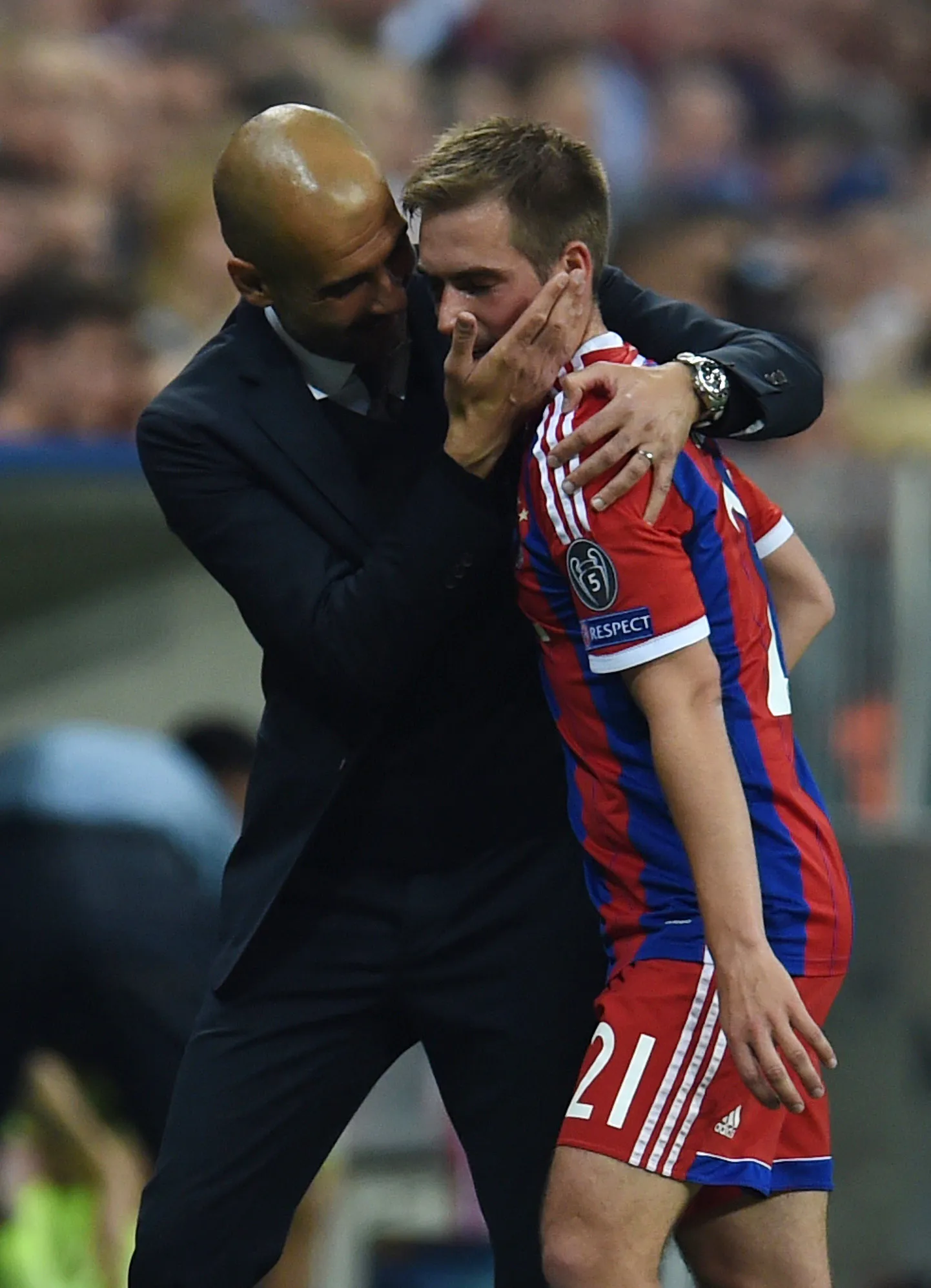 Pep Guardiola (vasakul) ja Philipp Lahm.