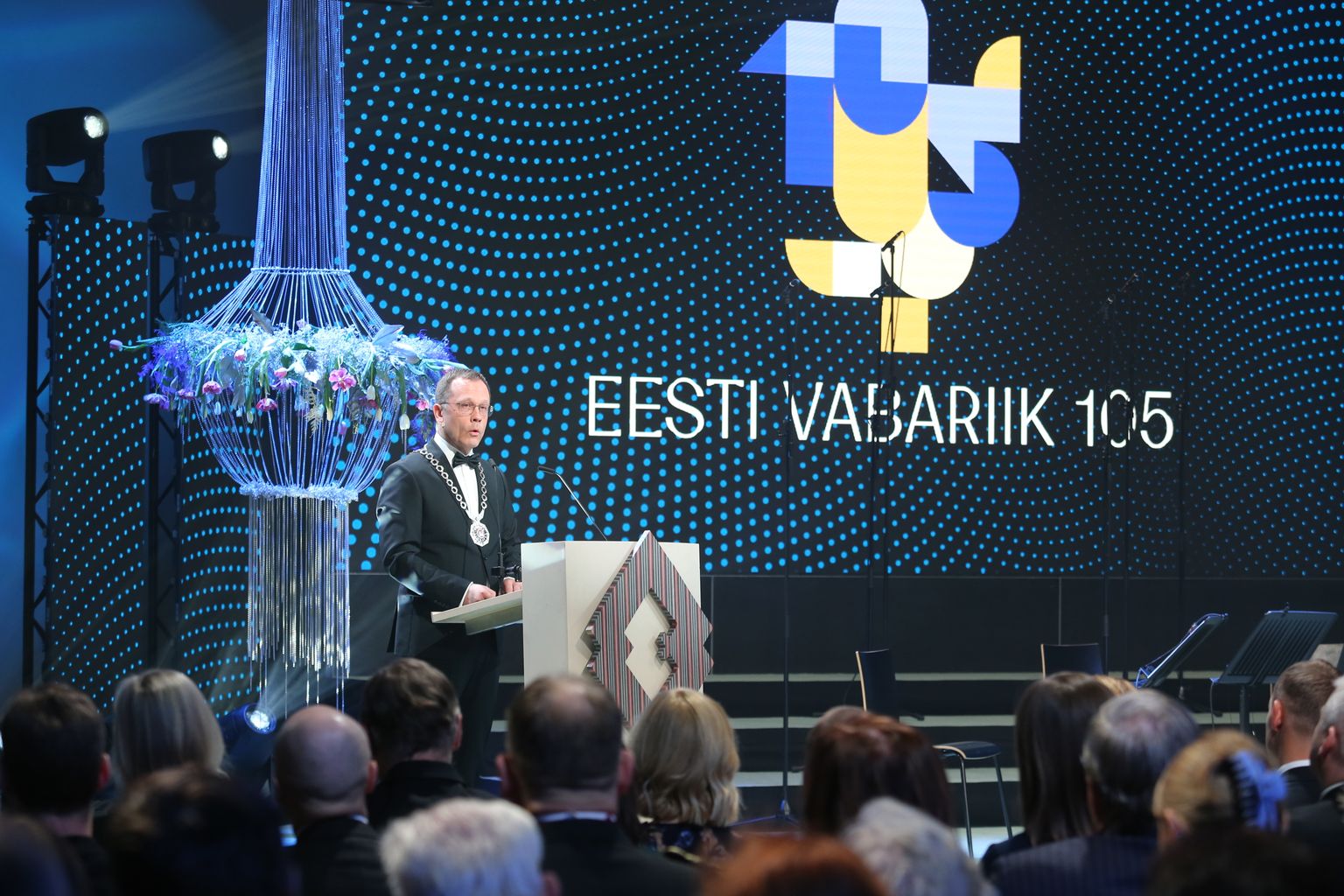 Tartu linnapea Urmas Klaas pidas kõne Eesti Vabariigi 105. aastapäeva kontsertaktusel Eesti Rahva Muuseumis.